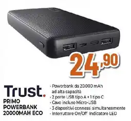 Extracoop Trust. PRIMO POWERBANK 20000MAH ECO offerta