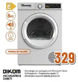 Extracoop DIKOM asciugatrice DK8ETI offerta