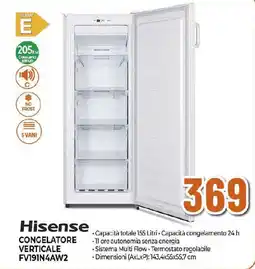 Extracoop Hisense CONGELATORE VERTICALE FV191N4AW2 offerta
