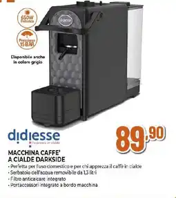 Extracoop didiesse MACCHINA CAFFE' A CIALDE DARKSIDE offerta