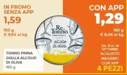 Todis Tonno pinna gialla all'olio di oliva Re Tonno offerta