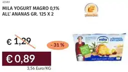 Prezzemolo e Vitale Mila yogurt magro 0,1% all' ananas offerta
