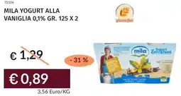 Prezzemolo e Vitale Mila yogurt alla vaniglia 0,1% offerta