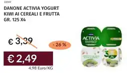 Prezzemolo e Vitale Danone activia yogurt kiwi ai cereali e frutta offerta