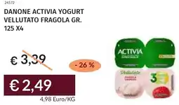 Prezzemolo e Vitale Danone activia yogurt vellutato fragola offerta
