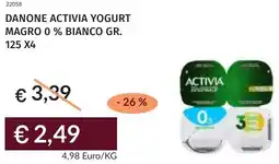 Prezzemolo e Vitale Danone activia yogurt magro 0 % bianco offerta