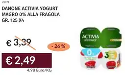 Prezzemolo e Vitale Danone activia yogurt magro 0% alla fragola offerta