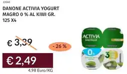 Prezzemolo e Vitale Danone activia yogurt magro 0 % al kiwi offerta
