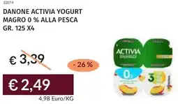 Prezzemolo e Vitale Danone activia yogurt magro 0 % alla pesca offerta
