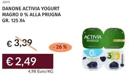 Prezzemolo e Vitale Danone activia yogurt magro 0% alla prugna offerta