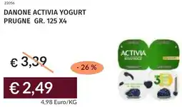 Prezzemolo e Vitale Danone activia yogurt prugne offerta