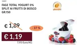 Prezzemolo e Vitale Fage total yogurt 0% split ai frutti di bosco offerta
