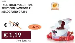 Prezzemolo e Vitale Fage total yogurt 0% split con lampone e melograno offerta