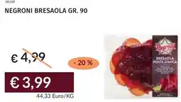 Prezzemolo e Vitale Negroni bresaola offerta