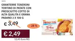 Prezzemolo e Vitale Granterre teneroni tortino di patate con prosciutto cotto di alta qualita e grana padano offerta