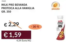 Prezzemolo e Vitale Milk pro bevanda proteica alla vaniglia offerta
