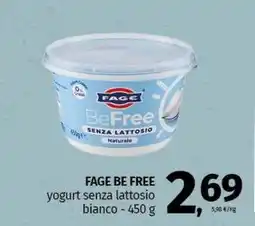 Pam FAGE BE FREE yogurt senza lattosio bianco offerta