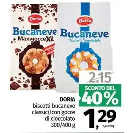 Pam DORIA biscotti bucaneve classici/con gocce di cioccolato offerta