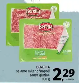 Pam BERETTA salame milano/napoli senza glutine offerta