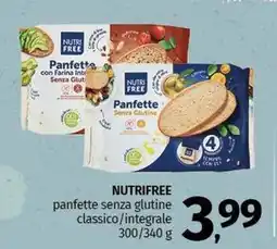 Pam NUTRIFREE panfette senza glutine classico/integrale offerta