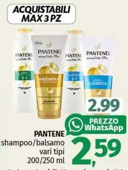 Pam PANTENE shampoo/balsamo vari tipi offerta