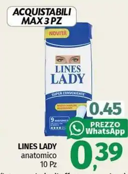 Pam LINES LADY anatomico 10 Pz offerta