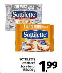 Pam SOTTILETTE cremose/ fila e fondi offerta