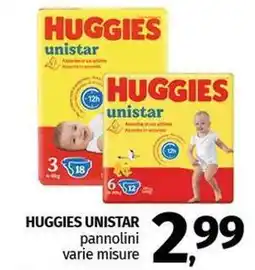 Pam HUGGIES UNISTAR pannolini varie misure offerta