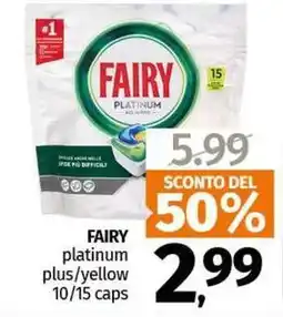 Pam FAIRY platinum plus/yellow 10/15 caps offerta