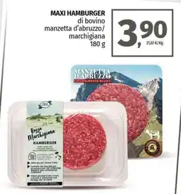 Pam MAXI HAMBURGER di bovino manzetta d'abruzzo/ marchigiana offerta