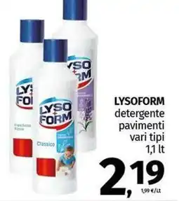Pam LYSOFORM detergente pavimenti vari tipi offerta
