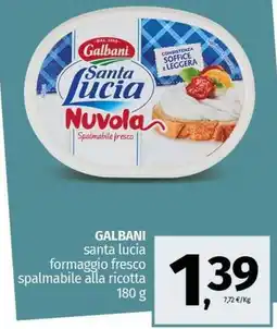 Pam GALBANI santa lucia formaggio fresco spalmabile alla ricotta offerta