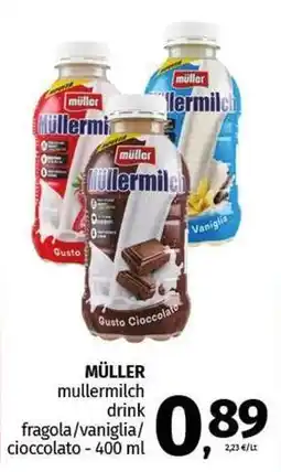 Pam MÜLLER mullermilch drink fragola/vaniglia/ cioccolato offerta