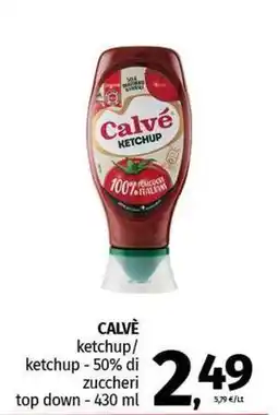 Pam CALVÈ ketchup/ ketchup -50% di zuccheri top down offerta