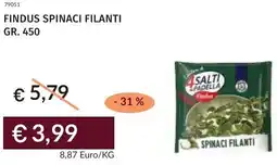 Prezzemolo e Vitale Findus spinaci filanti offerta
