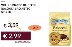 Prezzemolo e Vitale Mulino bianco baiocchi nocciola sacchetto offerta