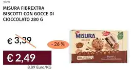 Prezzemolo e Vitale Misura fibrextra biscotti con gocce di cioccolato offerta