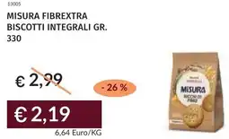 Prezzemolo e Vitale Misura fibrextra biscotti integrali offerta