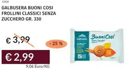 Prezzemolo e Vitale Galbusera buoni cosi frollini classici senza zucchero offerta
