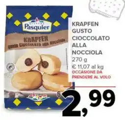 Todis Pasquier Krapfen gusto cioccolato alla nocciola offerta