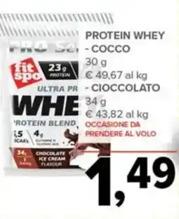Todis FitSpo protein whey cioccolato offerta