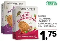 Todis Verde Amore Burger-melanzane-carciofi e pomodori secchi offerta