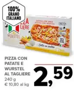 Todis Pizza con patate e wurstel al tagliere offerta