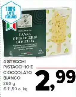 Todis 4 stecchi pistacchio e cioccolato bianco offerta