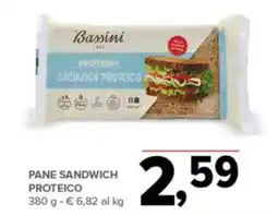 Todis Bassini pane sandwich proteico offerta