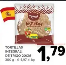 Todis Dulcesol Tortillas integrali de trigo 20cm offerta