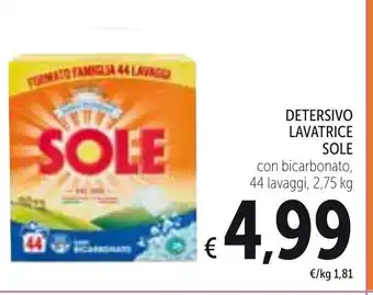 Spazio Conad Sole Detersivo Lavatrice 44 lavaggi, 2.75kg offerta