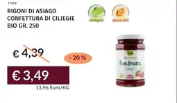 Prezzemolo e Vitale Rigoni di asiago confettura di ciliegie bio offerta