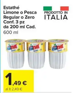 Carrefour Estathé Limone o Pesca Regular o Zero offerta