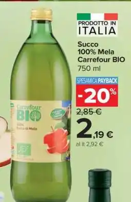 Carrefour Succo 100% Mela Carrefour Bio offerta